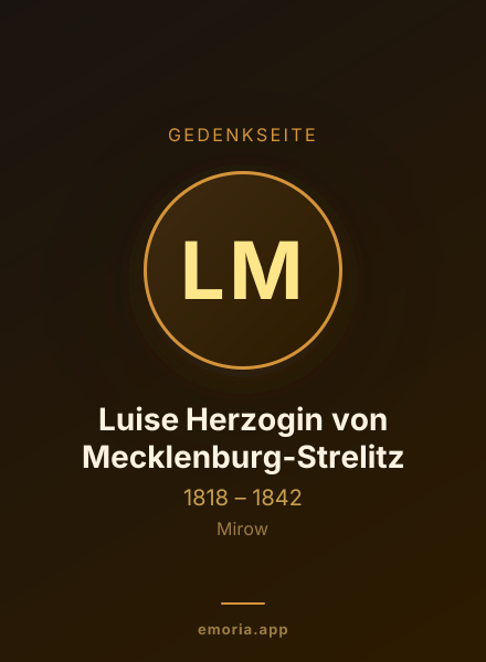 Gedenkportrait von Luise Herzogin von Mecklenburg-Strelitz