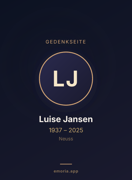 Gedenkportrait von Luise Jansen
