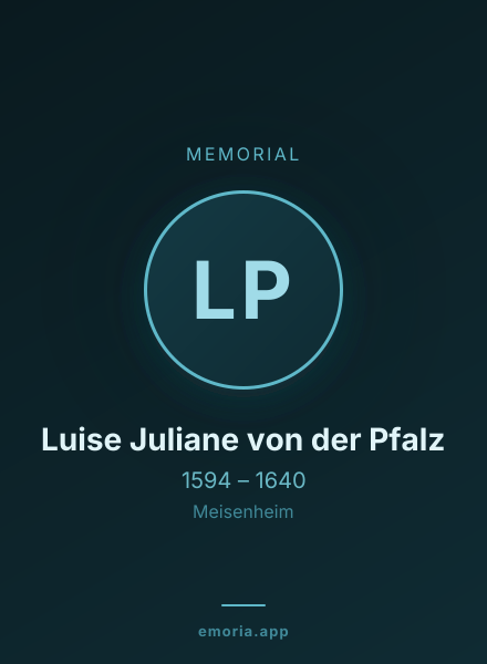 Memorial portrait of Luise Juliane von der Pfalz
