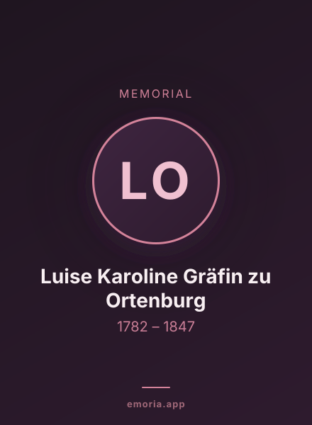Memorial portrait of Luise Karoline Gräfin zu Ortenburg