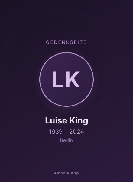 Gedenkportrait von Luise King