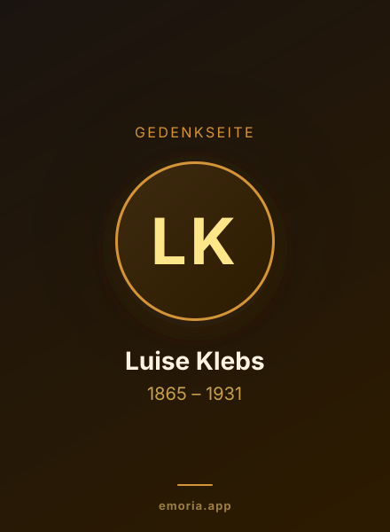 Gedenkportrait von Luise Klebs
