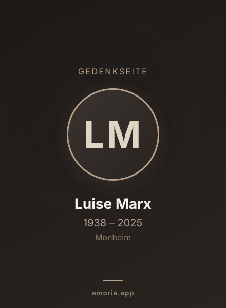 Gedenkportrait von Luise Marx