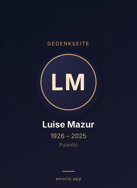 Gedenkportrait von Luise Mazur
