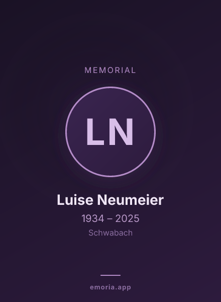 Memorial portrait of Luise Neumeier