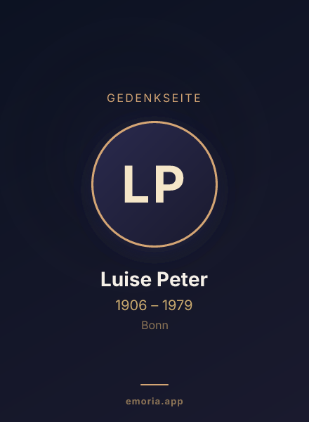 Gedenkportrait von Luise Peter