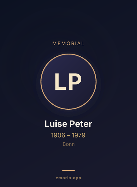 Memorial portrait of Luise Peter