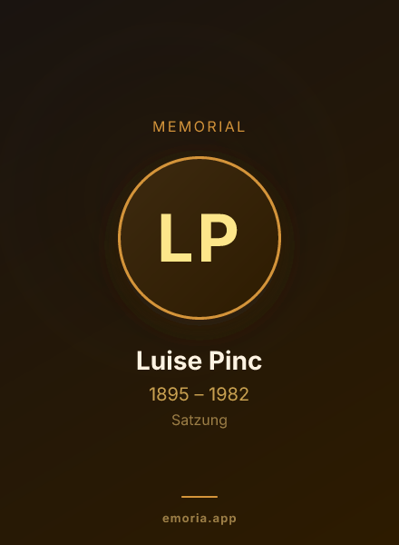 Memorial portrait of Luise Pinc