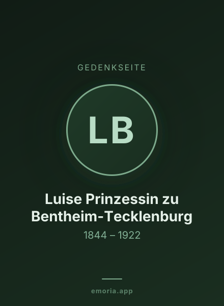 Gedenkportrait von Luise Prinzessin zu Bentheim-Tecklenburg