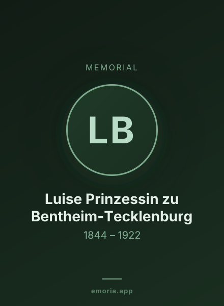 Memorial portrait of Luise Prinzessin zu Bentheim-Tecklenburg