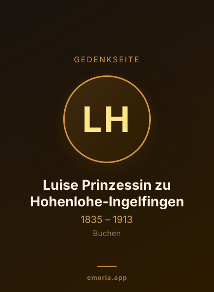 Gedenkportrait von Luise Prinzessin zu Hohenlohe-Ingelfingen