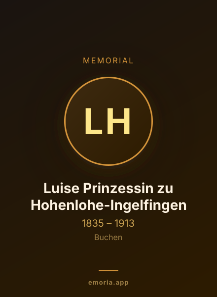 Memorial portrait of Luise Prinzessin zu Hohenlohe-Ingelfingen