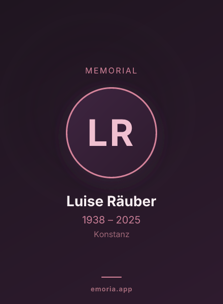 Memorial portrait of Luise Räuber