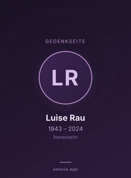 Gedenkportrait von Luise Rau