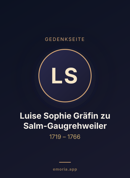 Gedenkportrait von Luise Sophie Gräfin zu Salm-Gaugrehweiler