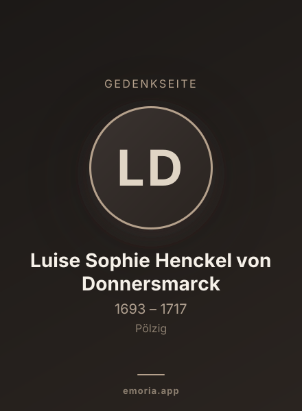 Gedenkportrait von Luise Sophie Henckel von Donnersmarck