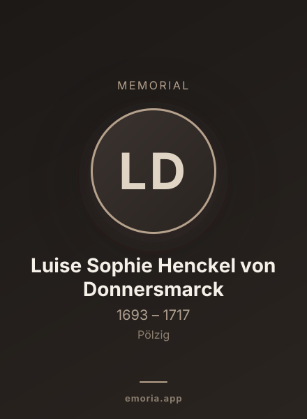 Memorial portrait of Luise Sophie Henckel von Donnersmarck