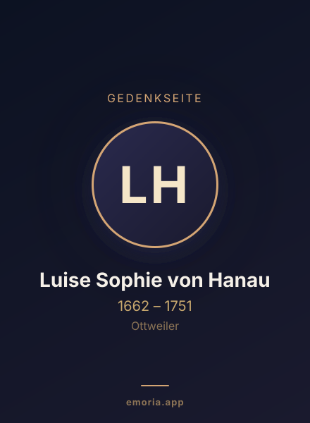 Gedenkportrait von Luise Sophie von Hanau