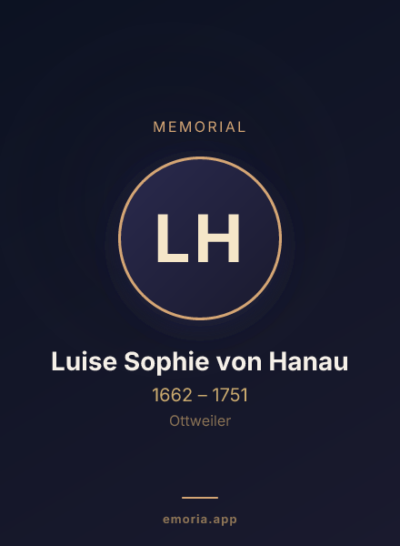 Memorial portrait of Luise Sophie von Hanau