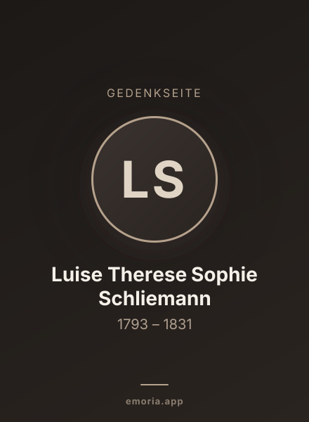 Gedenkportrait von Luise Therese Sophie Schliemann