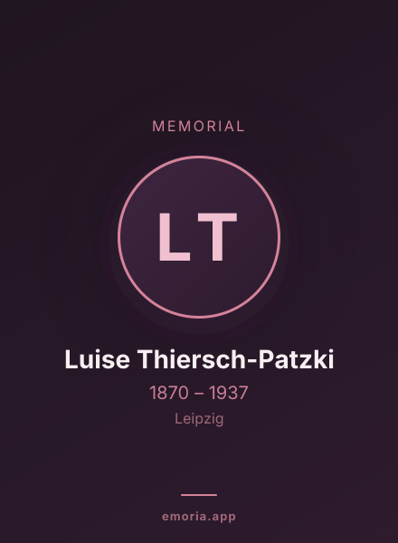 Memorial portrait of Luise Thiersch-Patzki