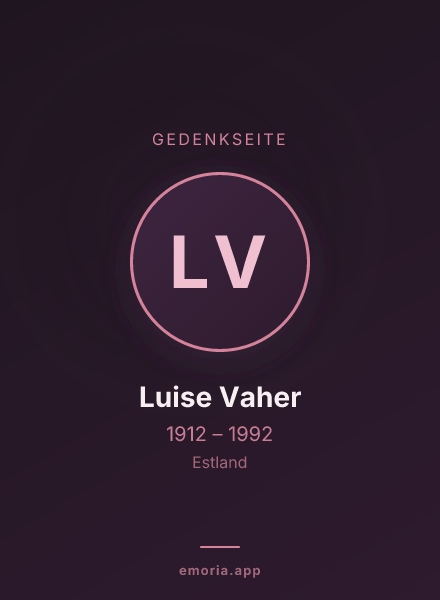 Gedenkportrait von Luise Vaher