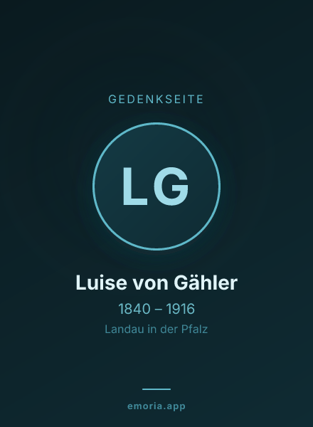 Gedenkportrait von Luise von Gähler