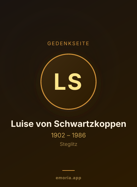 Gedenkportrait von Luise von Schwartzkoppen