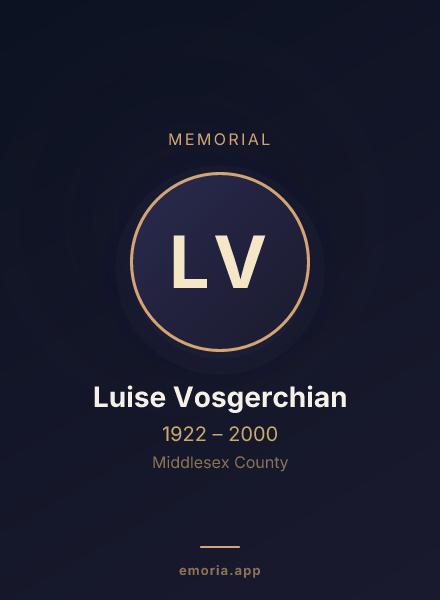 Memorial portrait of Luise Vosgerchian