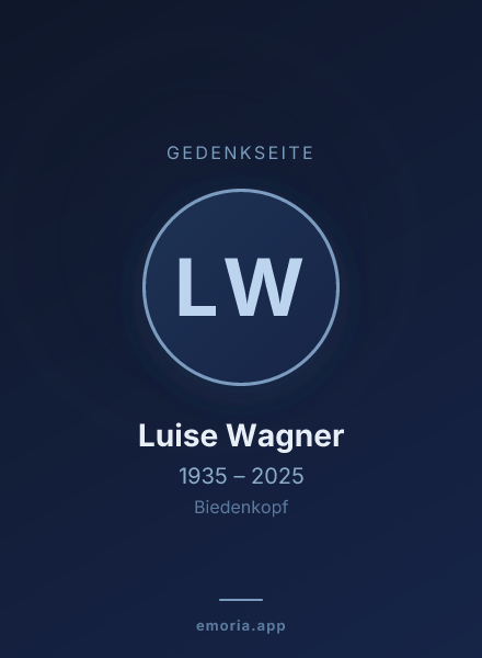 Gedenkportrait von Luise Wagner