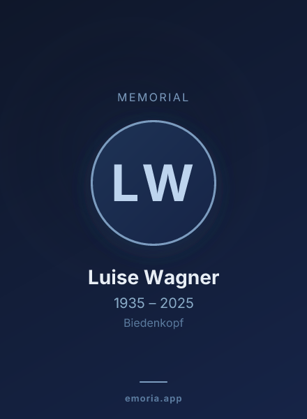 Memorial portrait of Luise Wagner