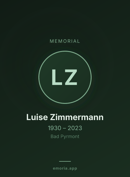 Memorial portrait of Luise Zimmermann
