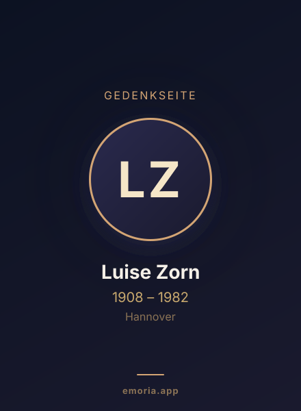 Gedenkportrait von Luise Zorn