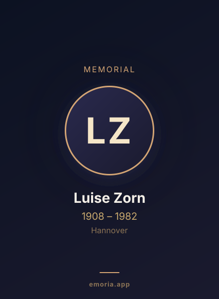 Memorial portrait of Luise Zorn