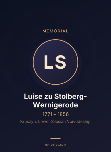 Memorial portrait of Luise zu Stolberg-Wernigerode