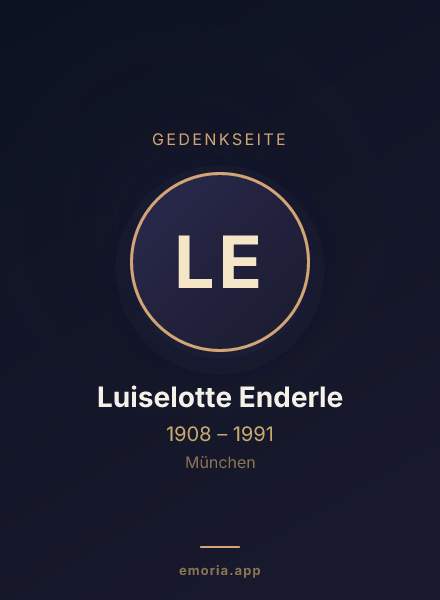 Gedenkportrait von Luiselotte Enderle