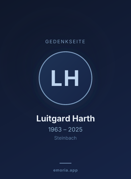 Gedenkportrait von Luitgard Harth