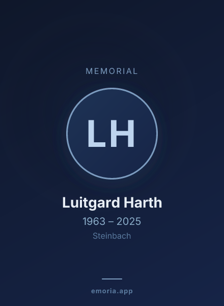 Memorial portrait of Luitgard Harth