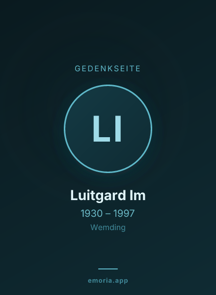 Gedenkportrait von Luitgard Im