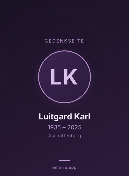 Gedenkportrait von Luitgard Karl