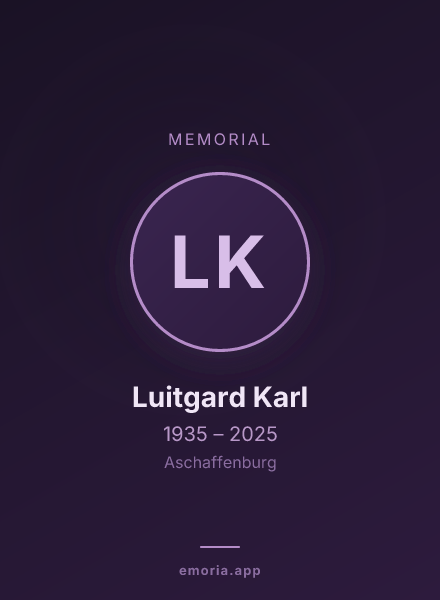 Memorial portrait of Luitgard Karl