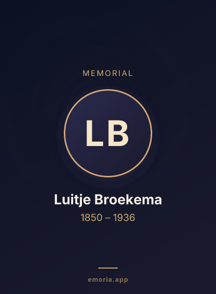 Memorial portrait of Luitje Broekema