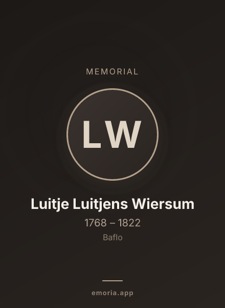 Memorial portrait of Luitje Luitjens Wiersum