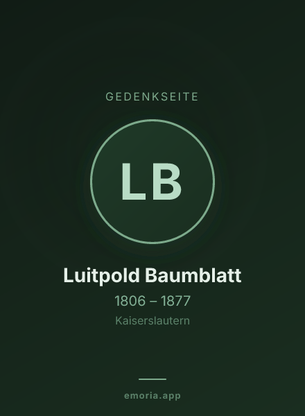 Gedenkportrait von Luitpold Baumblatt