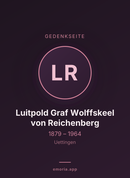 Gedenkportrait von Luitpold Graf Wolffskeel von Reichenberg