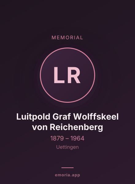 Memorial portrait of Luitpold Graf Wolffskeel von Reichenberg
