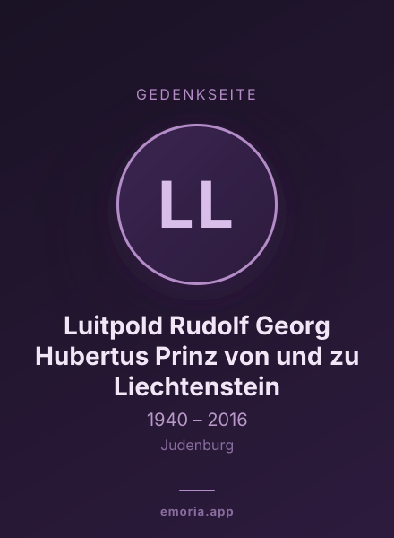 Gedenkportrait von Luitpold Rudolf Georg Hubertus Prinz von und zu Liechtenstein