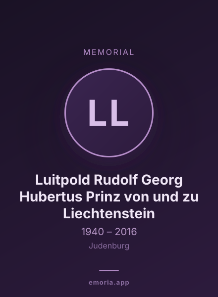 Memorial portrait of Luitpold Rudolf Georg Hubertus Prinz von und zu Liechtenstein