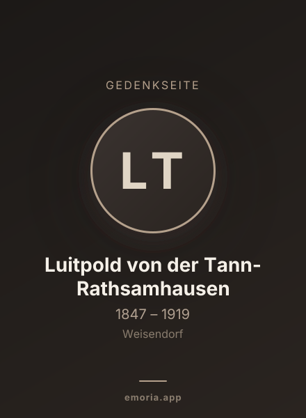 Gedenkportrait von Luitpold von der Tann-Rathsamhausen