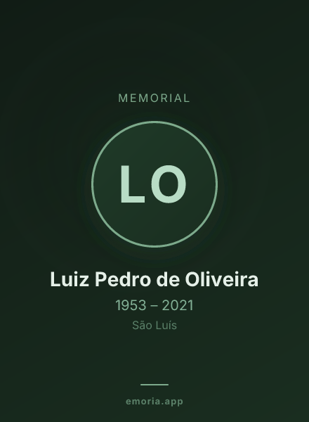 Memorial portrait of Luiz Pedro de Oliveira
